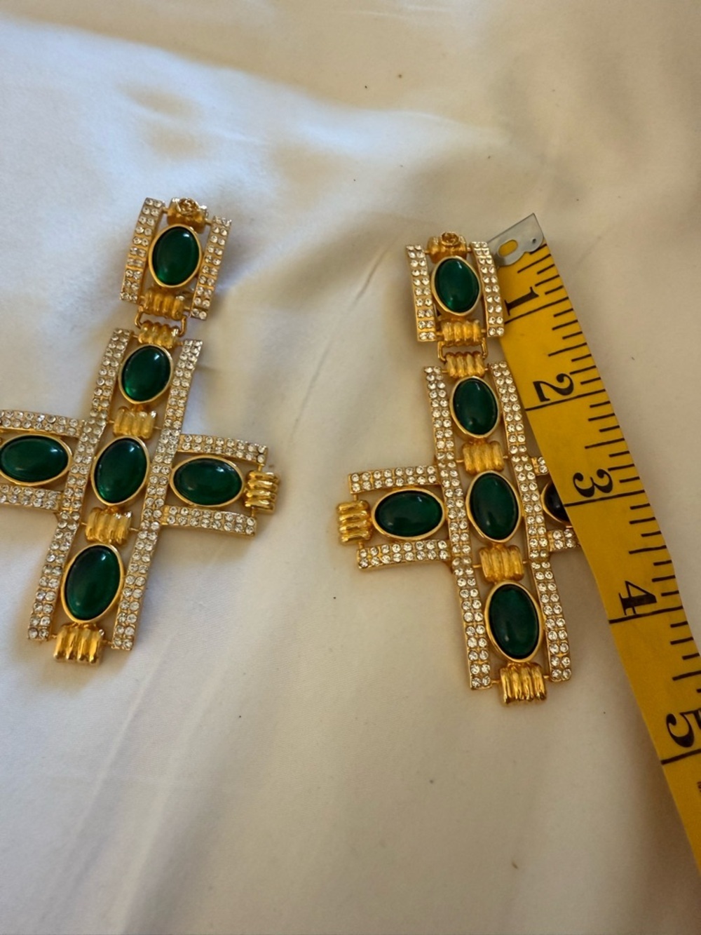 Gucci Large Gold Tone Cross Earrings - Picture 4 of 10